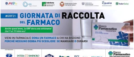 Dal 9 al 15 febbraio la Giornata di Raccolta del Farmaco promossa dalla Fondazione Banco Farmaceutico Onlus
