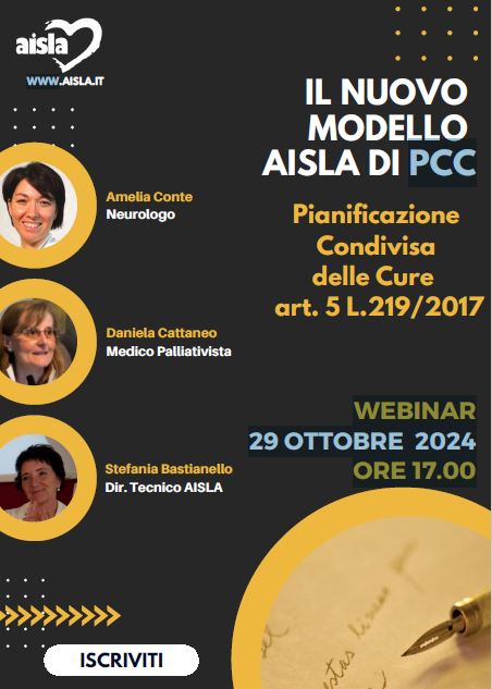 Il 29 ottobre webinar su “Il nuovo modello AISLA di PCC