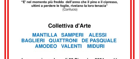 Si inaugurerà  Lunedi 23 Dicembre  alle ore 11  la Mostra collettiva di Arte “YULE, SOLSTIZIO D’ INVERNO”  nei locali dell’ Ambulatorio di Salute Mentale di via S. Elia (ex Osp. S. Angelo dei Rossi), accanto la Chiesa di S. Maria Alemanna